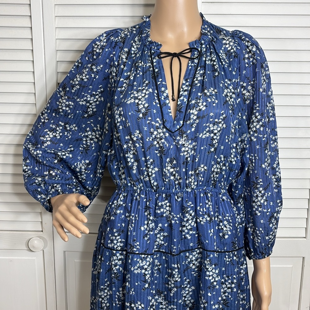 ULLA JOHNSON Brienne Dress Floral Peasant Style Mini Dress Size 8 - Picture 6 of 16